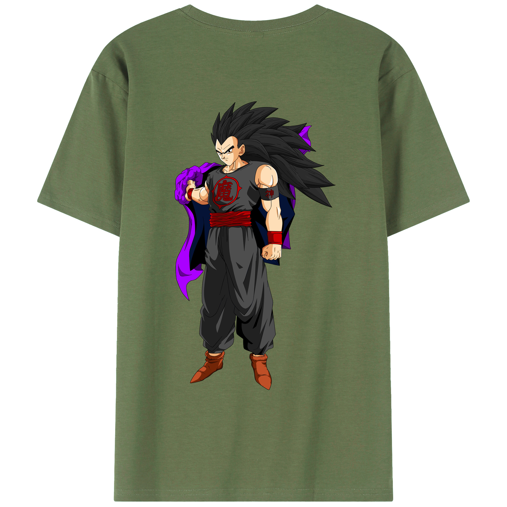 （画像用） ドラゴンボール ベジータ四世（Bejīta Yonsei）DRAGON BALL Vegeta IV 綿100％ メンズ半袖Tシャツ（バックプリント） 通気性